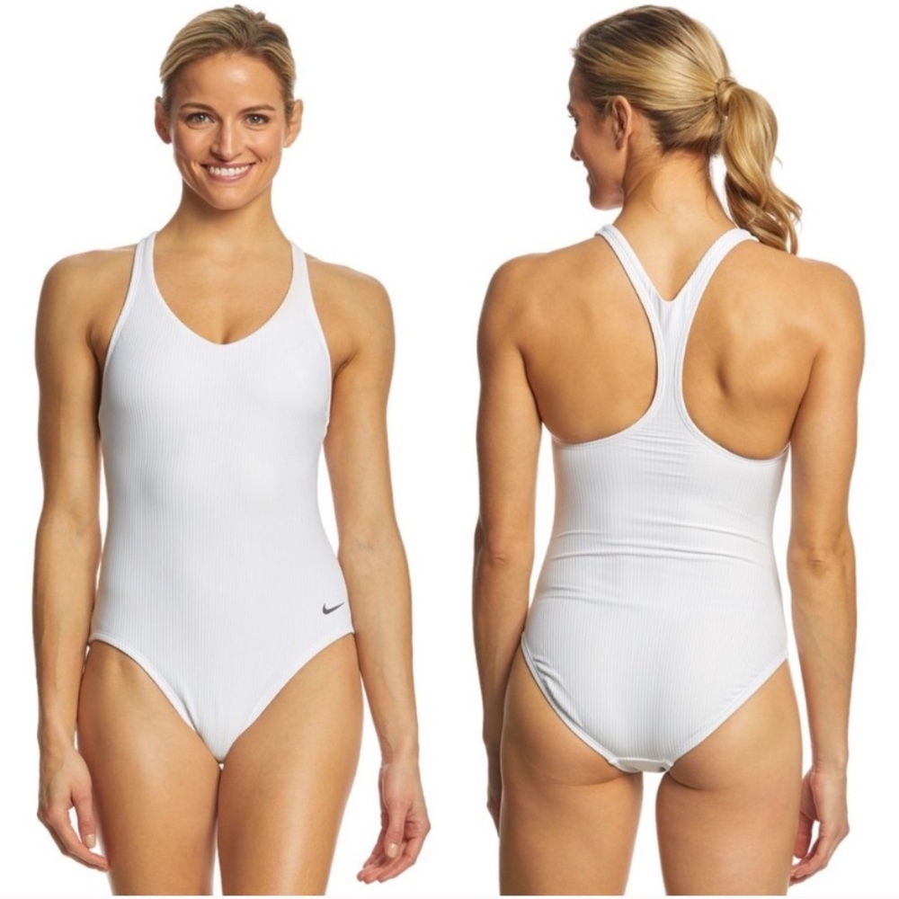 Nike white one piece swim suit